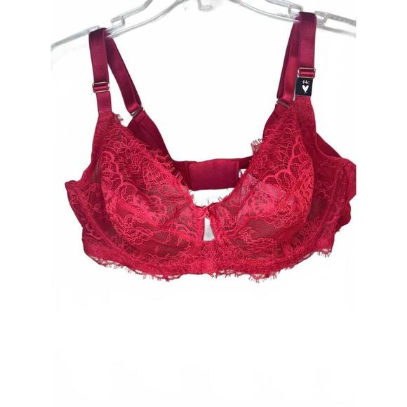Victorias Secret Red Unlined Demi Lace Underwire Bra Size 44C New With Tag - Picture 1 of 7